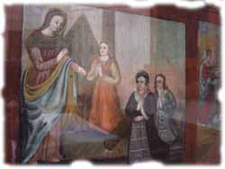un antico ex voto all'interno della chiesina