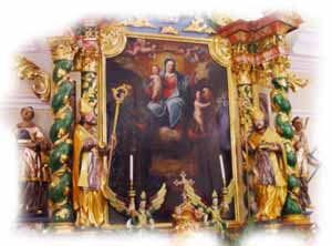 Tela sull'altar maggiore  - Chiesa di S.Antonio Abate - Livigno