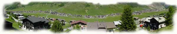 panoramica di una parte della valle di livigno  con il paese