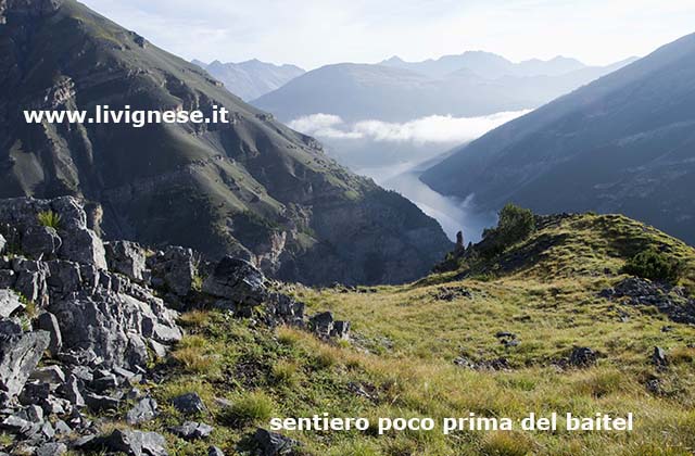 il sentiero poco prima di arrivare al baitel