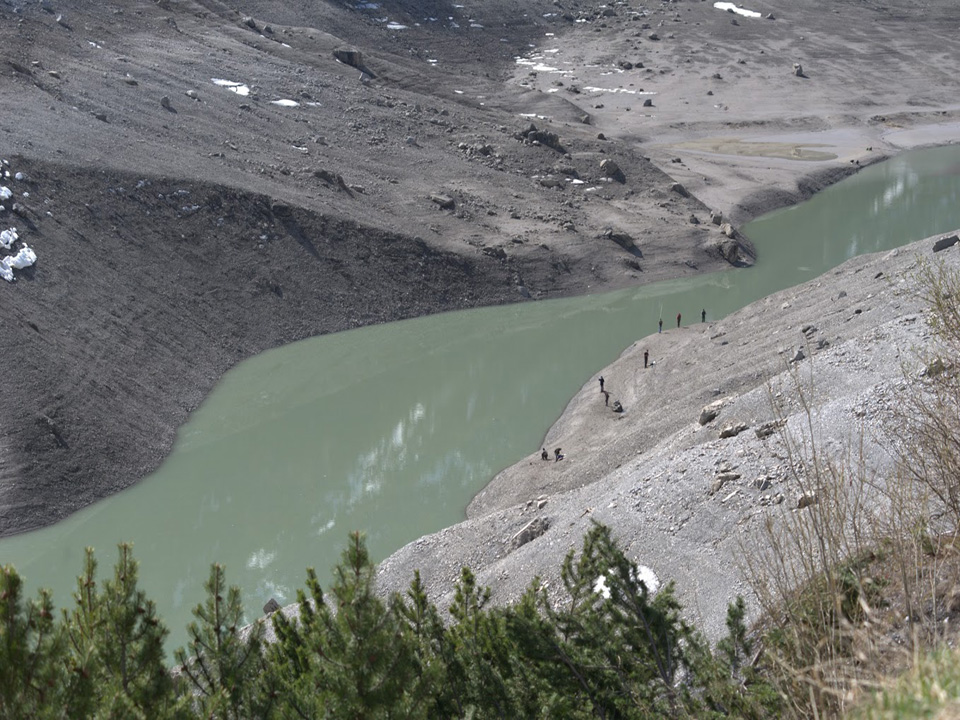 Foto del lago artificiale di Livigno Il lago di Livigno