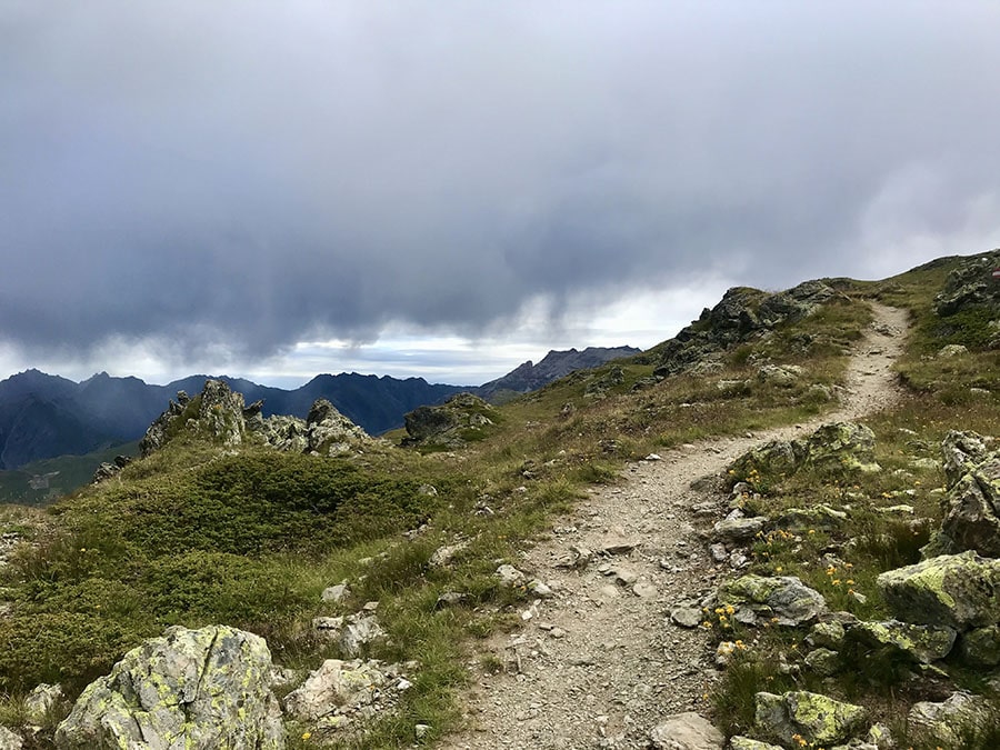 Il sentiero poco prima di scollinare Il sentiero poco prima di scollinare