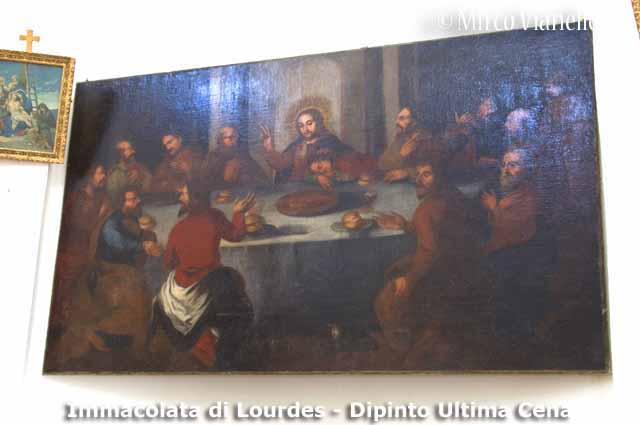 Chiesa dell'Immacolata di Lourdes - Livigno - Una tela raffigurante l'Ultima Cena Chiesa dell'Immacolata di Lourdes - Livigno - dipinto dell'Ultima Cena