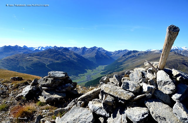 Cima del Monte Motto con vista meravigliosa sulla valle di Livigno, val Federia, Eira e Trepalle, Alpisella, Val Viola e se bel tempo fino all'Ortles Cevedale 