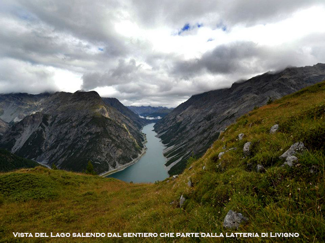 vista del lago salendo dal sentiero dopo la latteria