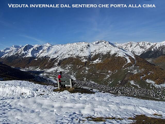 il panorama da metà salita in inverno