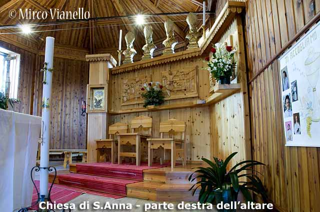 Chiesa di Sant'Anna - Trepalle - la parte destra dell'altare Chiesa di Sant'Anna - parte destra altare