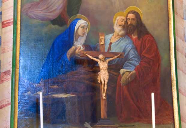 Chiesa di Sant'Antonio Abate a Livigno - particolare di un dipinto d'altare Chiesa di Sant'Antonio Abate - Livigno - particolare di un quadro