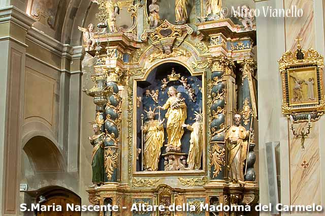 Chiesa S. Maria Nascente Livigno - Altare della Madonna del Carmelo 