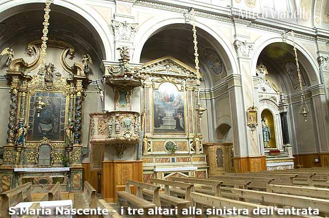 Chiesa S. Maria Nascente Livigno - tre altari minori 