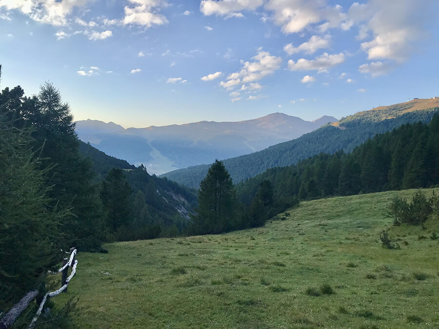 Dal Plan da la Pontiglia guardando verso Livigno