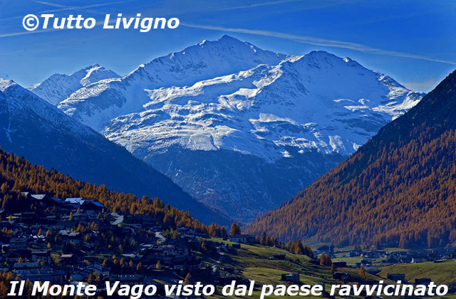 Il Monte Vago fotografato da Livigno con medio teleobiettivo Il Monte Vago fotografato da Livigno con medio teleobiettivo