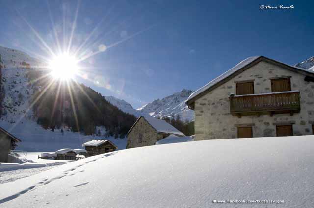 Dall'Alpe vago parte il sentiero per la val di Campo Valle di campo Livigno - partenza sentiero da Alpe vago