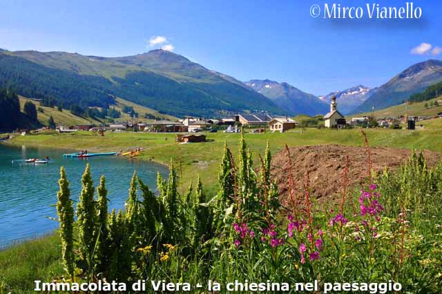 Chiesa dell'Immacolata di Viera dove è stata ricostruita - Livigno Chiesa dell'Immacolata di Viera - Livigno - la chiesa nella sua nuova locazione