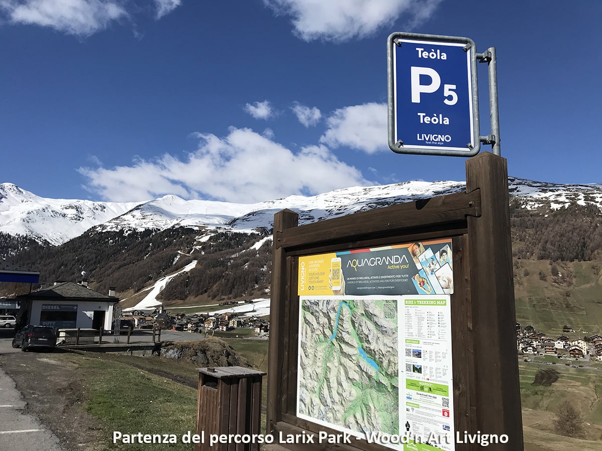 Partenza percorso Wood'n Art Livigno Partenza percorso Wood'n Art